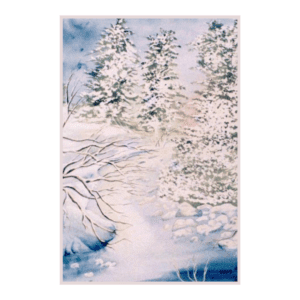 Ruisseau sous la neige | Aquarelle 40×30 cm Fanny Laffitte artiste peintre, aquarelliste & énergéticienne Fanny Laffitte artiste peintre, aquarelliste & énergéticienne