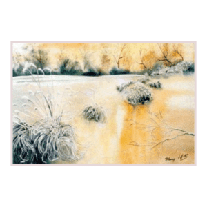 Lac gelé | Peinture Aquarelle 40x30 cm Fanny Laffitte artiste peintre, aquarelliste & énergéticienne