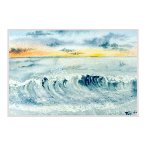 Gerbes de Vagues | Peinture Aquarelle 33×28 cm