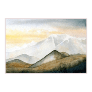 Paisibles Montagnes | Peinture Aquarelle 24,5x16,5 cm