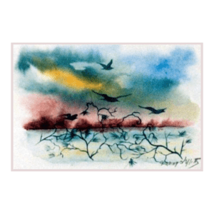 Migration | Peinture Aquarelle 17x12 cm